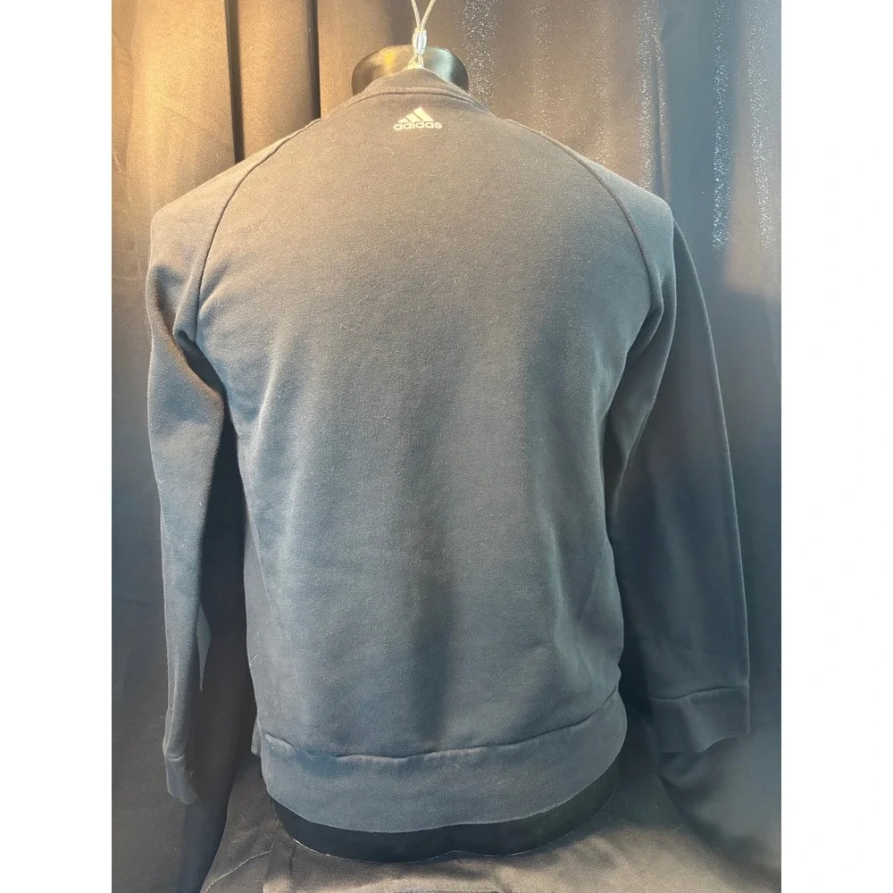 Adidas Mens Crewneck Sweatshirt Black Big Logo Fleece Pullover XL